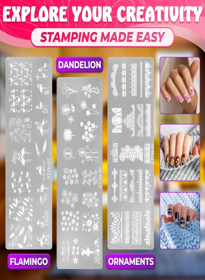 Tesorrio 12 Pcs Nail Art Plate for Holidays - Nail Stamping Plates with Different Themes, Animal Plates & Flower Plates for Nails Art Design - Stylish Stamping Plates Set to Design Unique Nails for Women Girls - Image 5